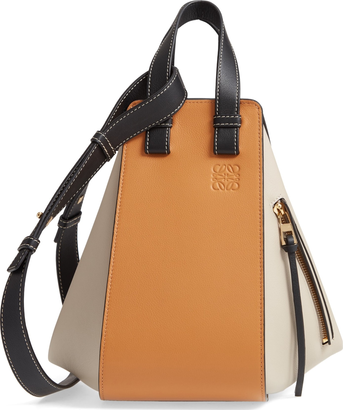LOEWE Small Hammock Tricolor Leather Hobo