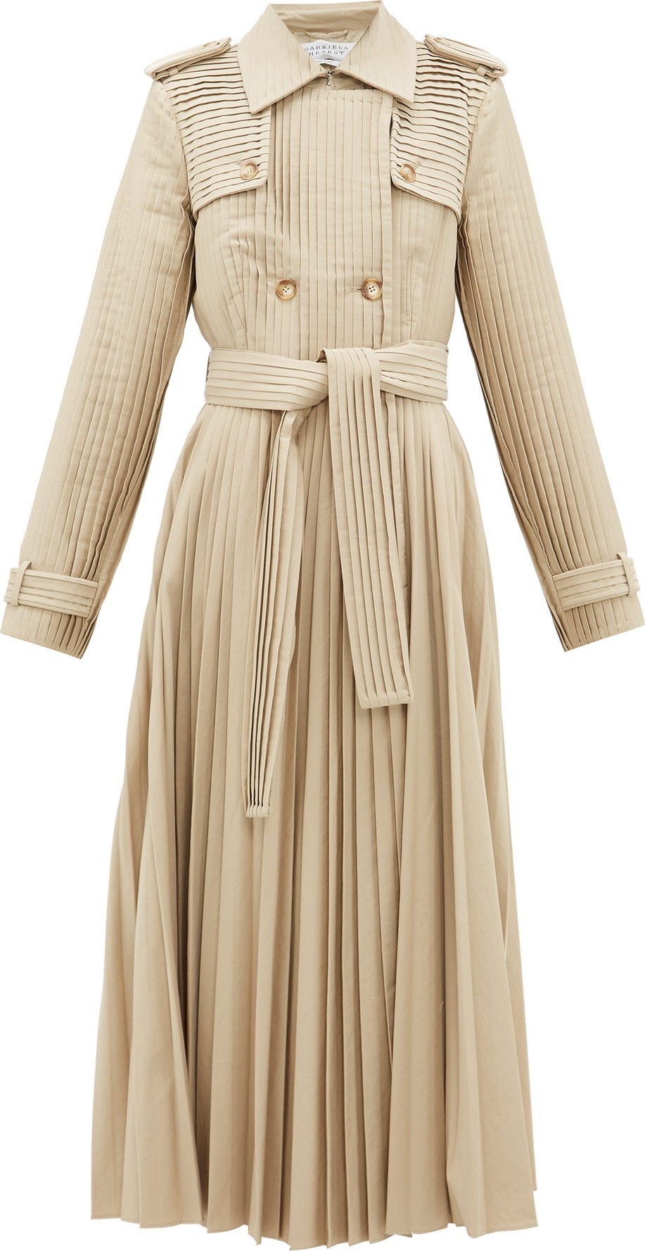 Gabriela Hearst Stein pleated cotton-gabardine trench coat