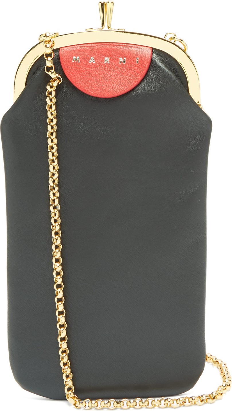 Marni Colour-block leather cross-body bag