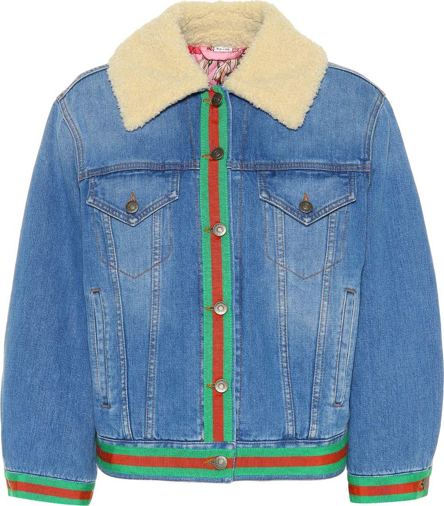 Gucci Denim jacket with faux shearling