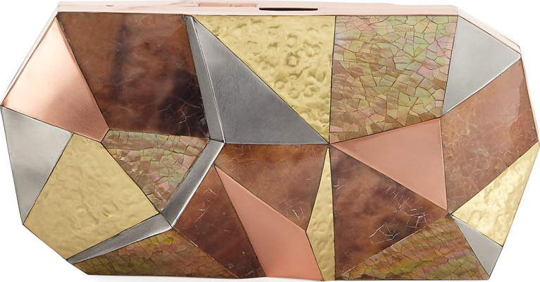 Rafe Vivienne Faceted Shell Minaudiere Clutch Bag
