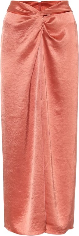 Nanushka Samara satin midi skirt