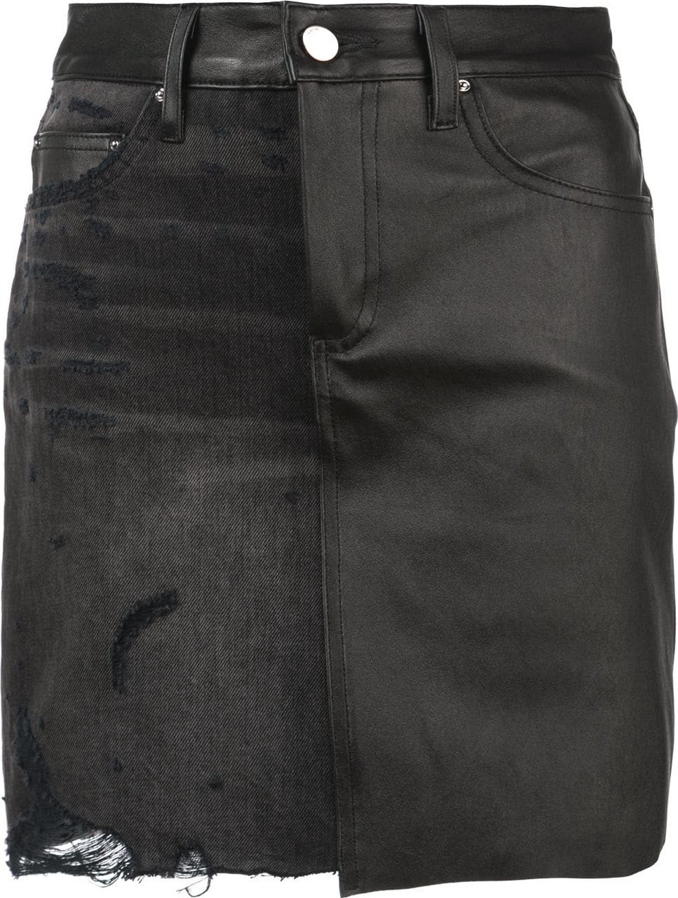 Amiri distressed patched skirt