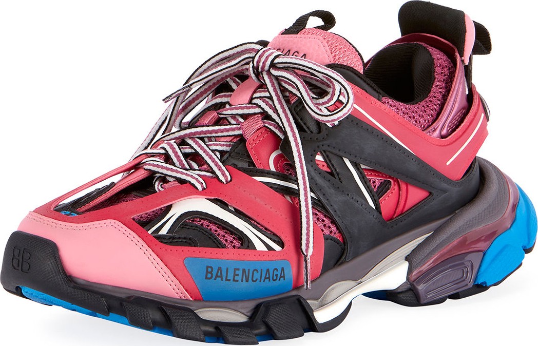 Balenciaga Mixed-Media Leather Track Sneakers