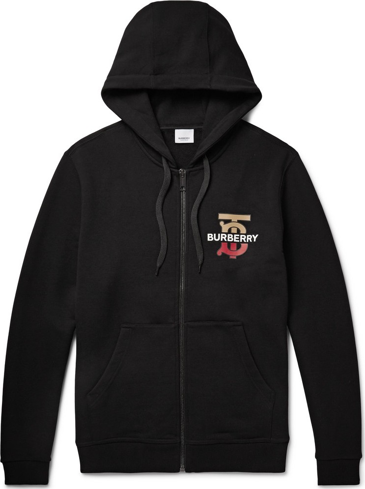 Burberry London England Logo-Print Loopback Cotton Jersey Zip-Up Hoodie