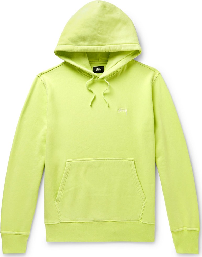 Stussy Logo-Embroidered Fleece-Back Cotton-Jersey Hoodie