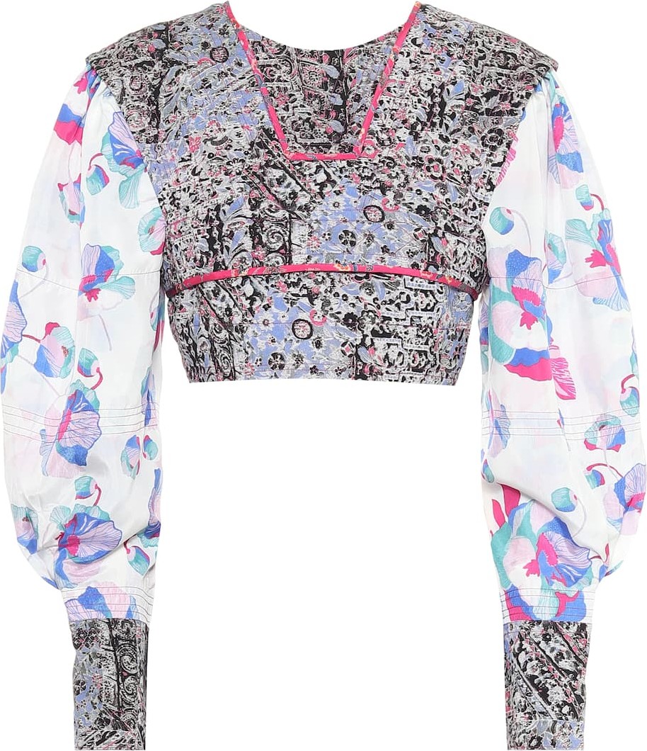 Isabel Marant Faxinal floral cotton-blend crop top