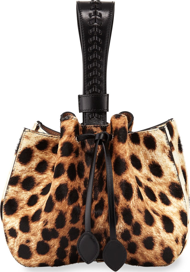 Alaïa Leopard-Print Fur Bracelet Bag