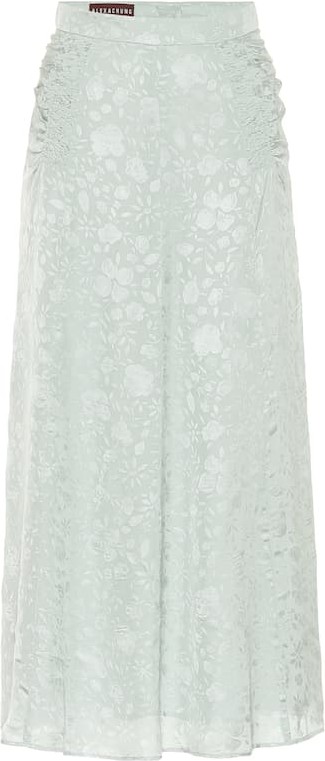 Alexachung Corinne floral satin midi skirt