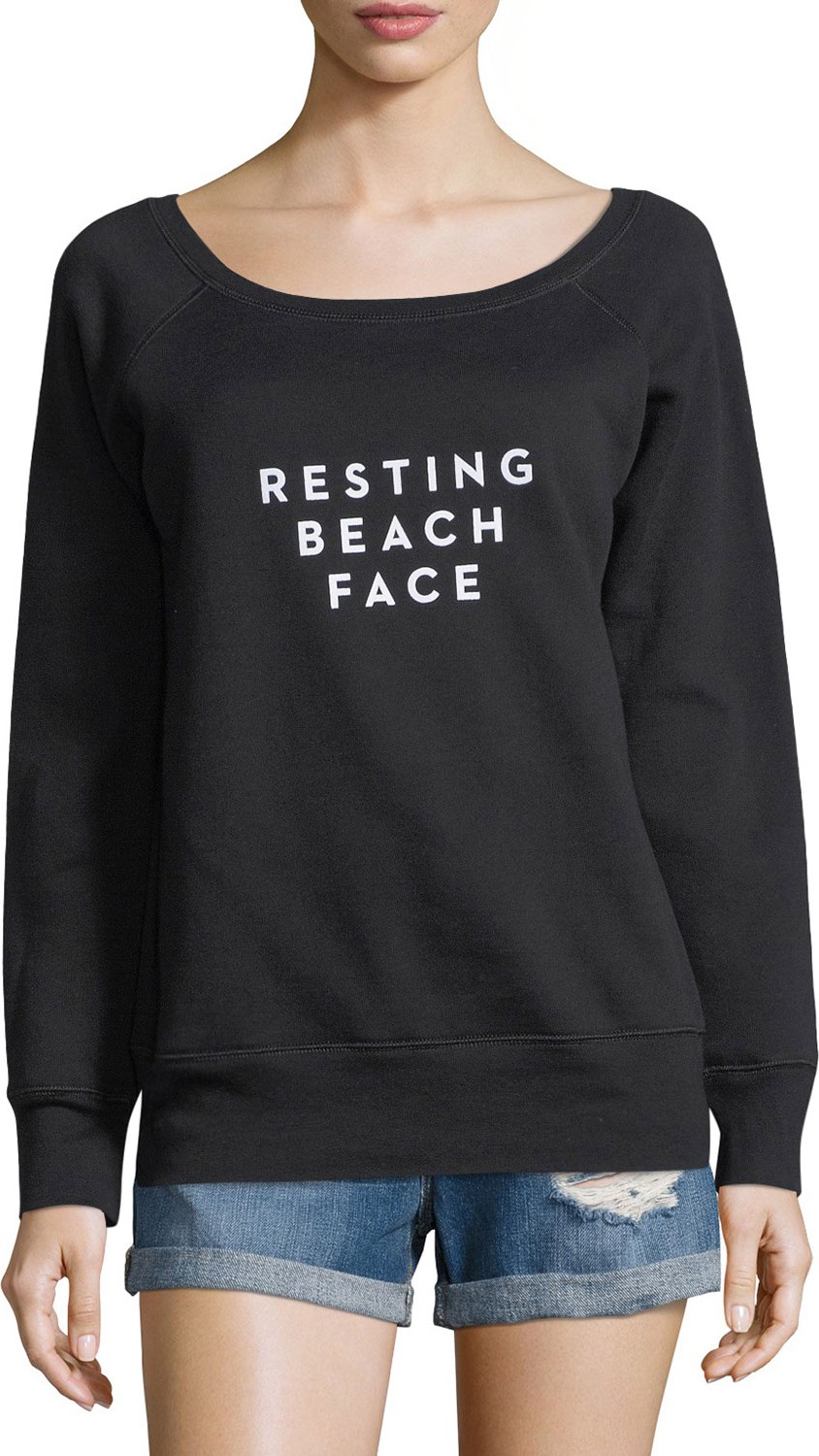 MILLY Resting Beach Face Scoop-Neck Sweatshirt