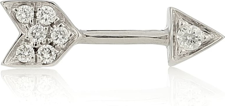 Maria Tash 10mm Diamond Arrow 18kt white gold single earring