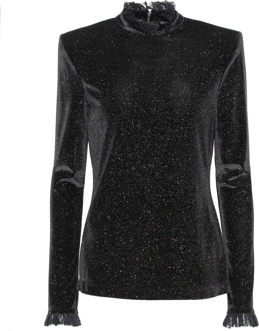 Philosophy Di Lorenzo Serafini Lace-trimmed glitter top