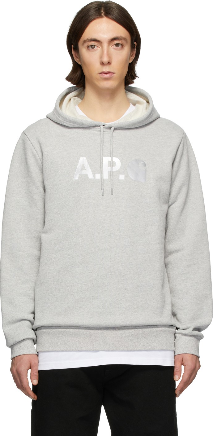 A.P.C. Grey Carhartt WIP Edition Stash Hoodie A.P.C. Grey Carhartt WIP Edition Stash Hoodie