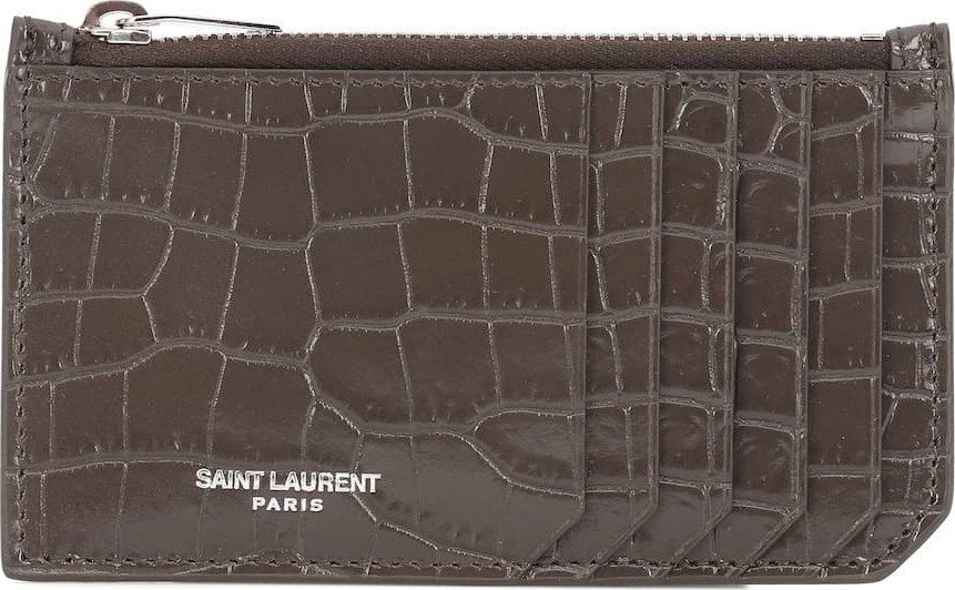Saint Laurent Embossed leather card holder