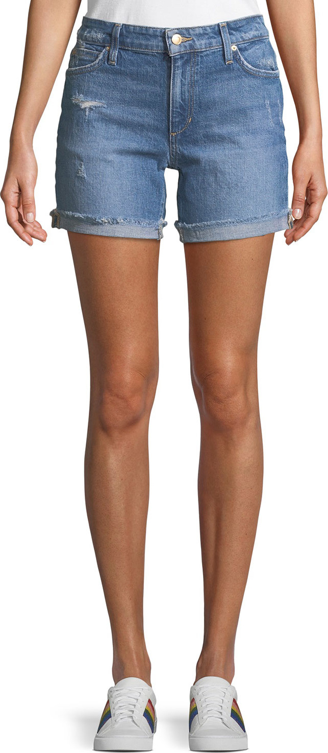 Joe's Jeans Rolled-Cuff Distressed Jean Shorts