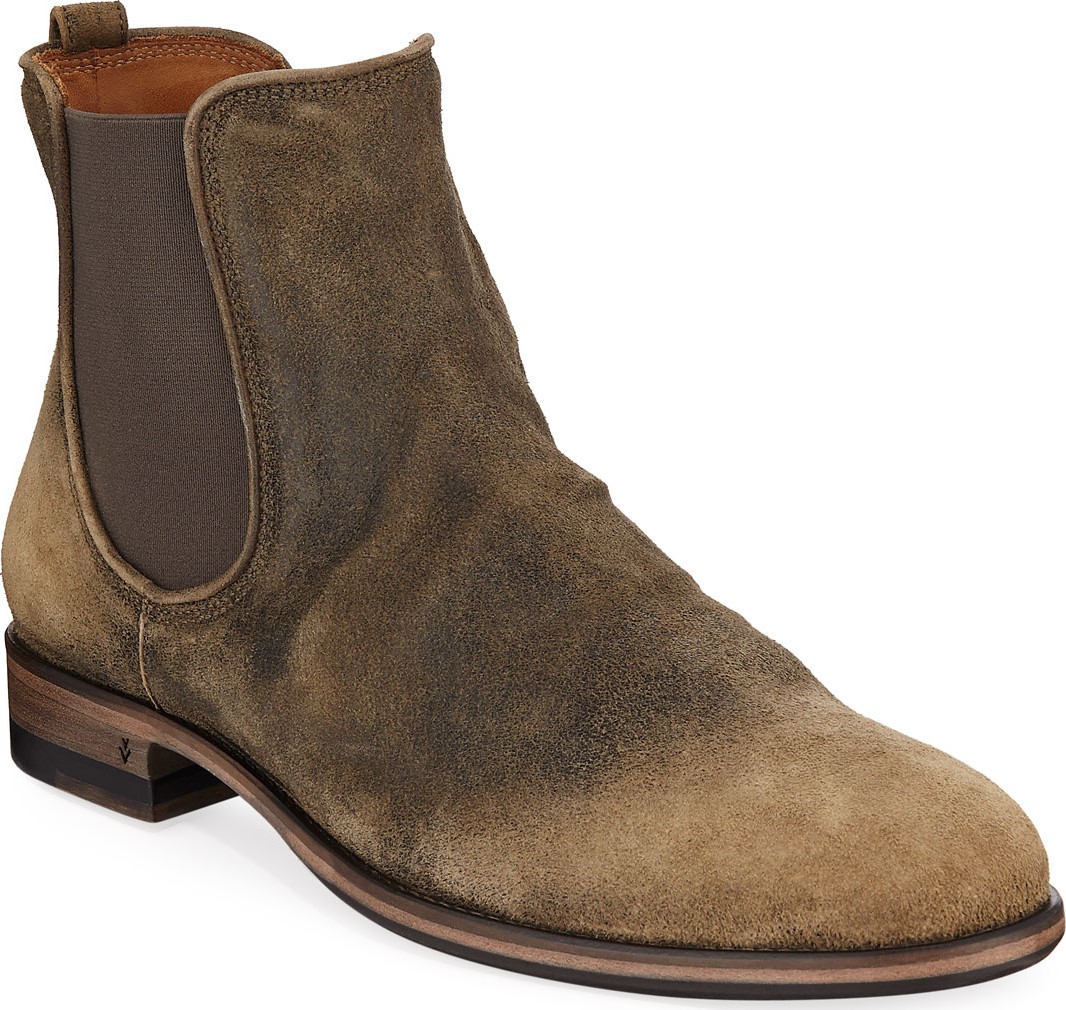 John Varvatos Men's Fleetwood Suede Chelsea Boots