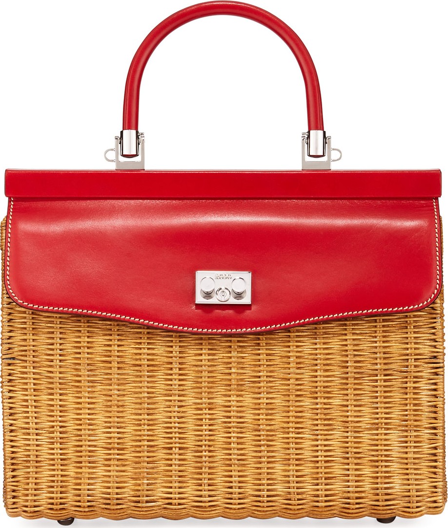 RODO Wicker Frame Top Handle Bag