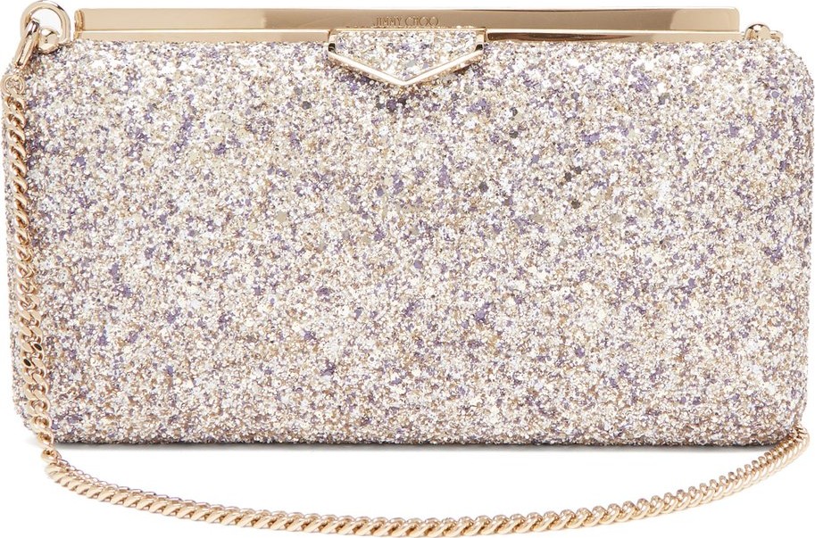 Jimmy Choo Ellipse glitter clutch