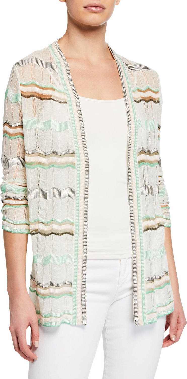 M Missoni Long-Sleeve Patterned Cardigan