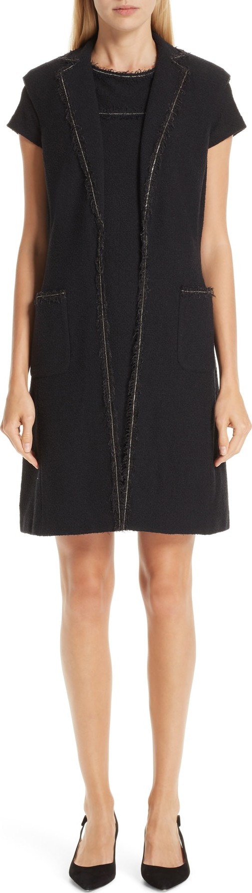 St. John Bouclé Knit Vest