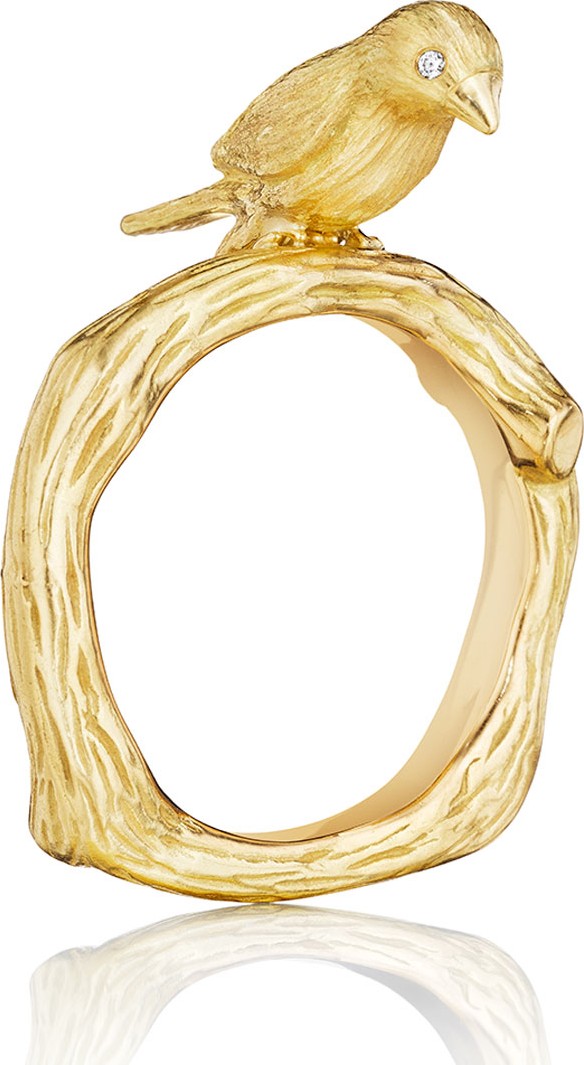 Mimi So Wonderland 18K Gold Bird Ring, Size 7
