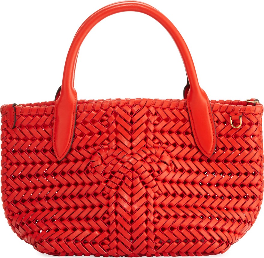 Anya Hindmarch The Neeson Mini Woven Leather Tote Bag