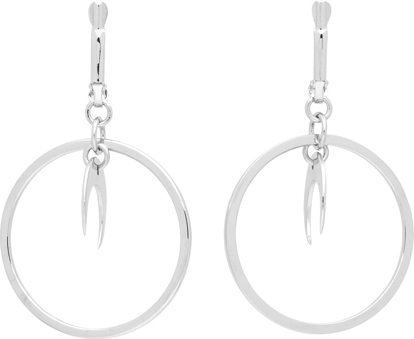 Marine Serre Silver Big Ring Moon Earrings