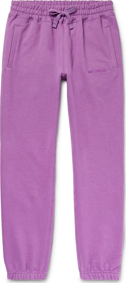Aimé Leon Dore Tapered Logo-Embroidered Loopback Cotton-Jersey Sweatpants