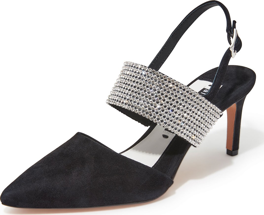 Alice + Olivia Mabli Suede Crystal Slingback Pumps