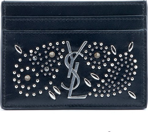 Saint Laurent Monogram YSL Bandana Studded Card Case