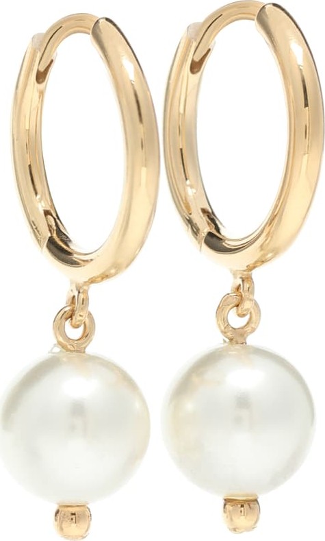 Simone Rocha Faux-pearl drop hoop earrings