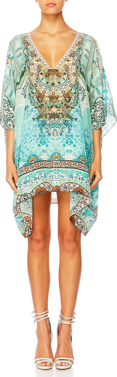 Camilla The Long Way Home Printed Embellished Caftan Coverup