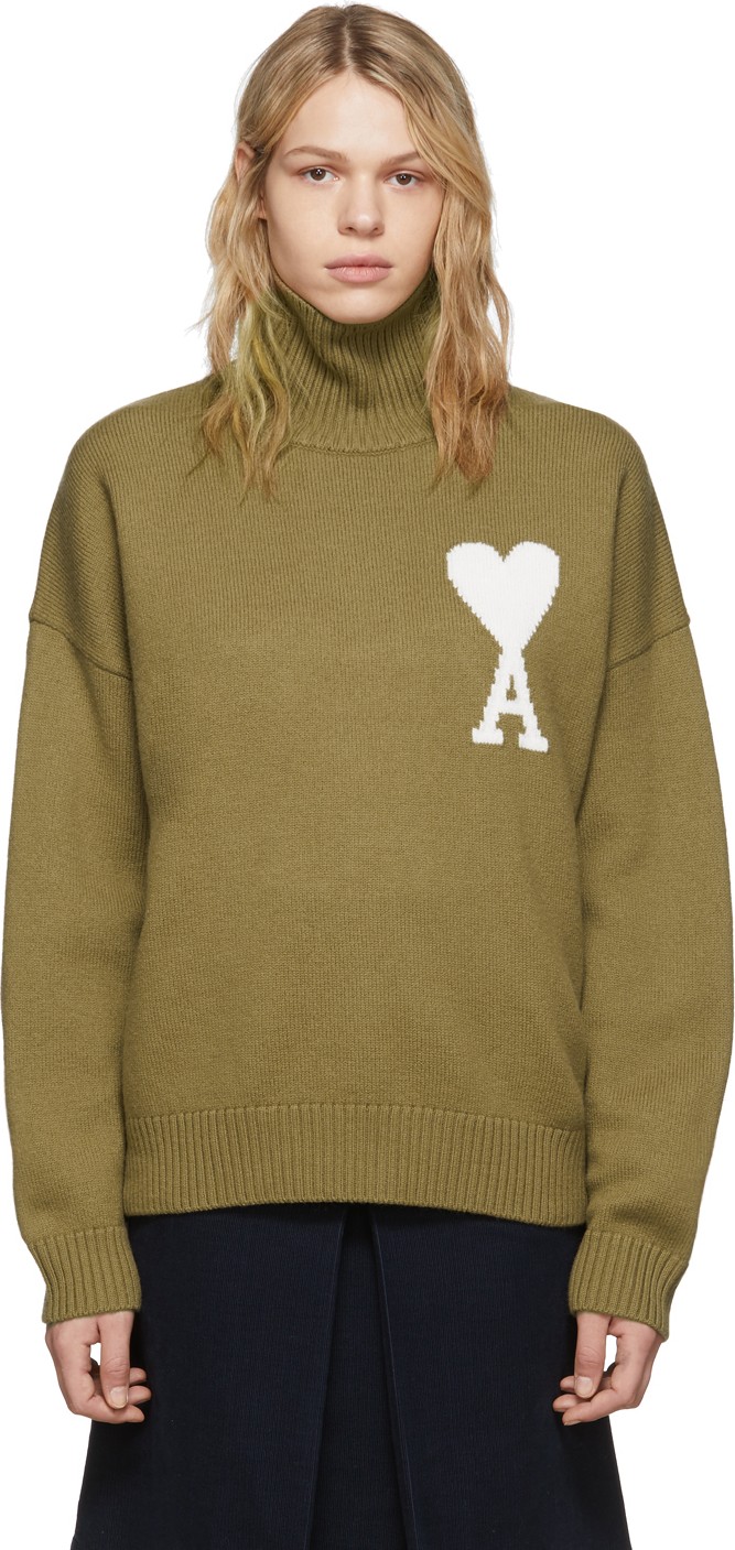 AMI Beige Oversized Ami De Coeur Sweater