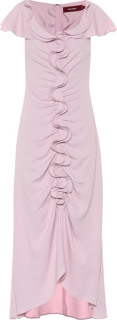 Sies Marjan Ruffled silk-blend midi dress