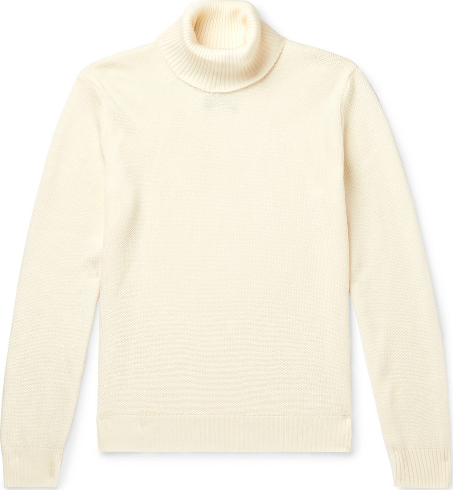De Bonne Facture Wool-Piqué Rollneck Sweater