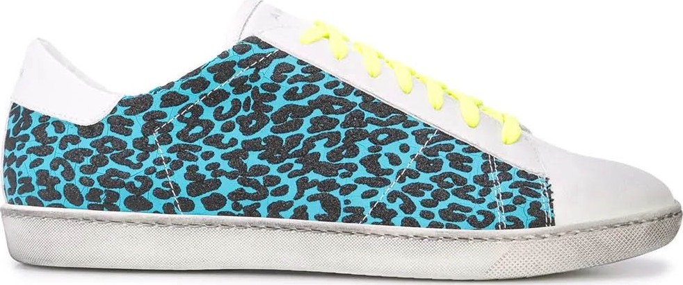 Amiri blue leopard print sneakers