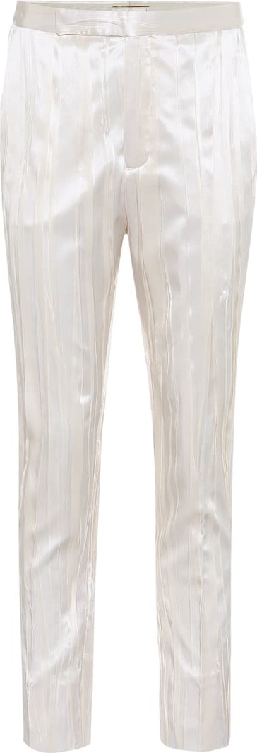 Saint Laurent Pleated silk-blend satin pants