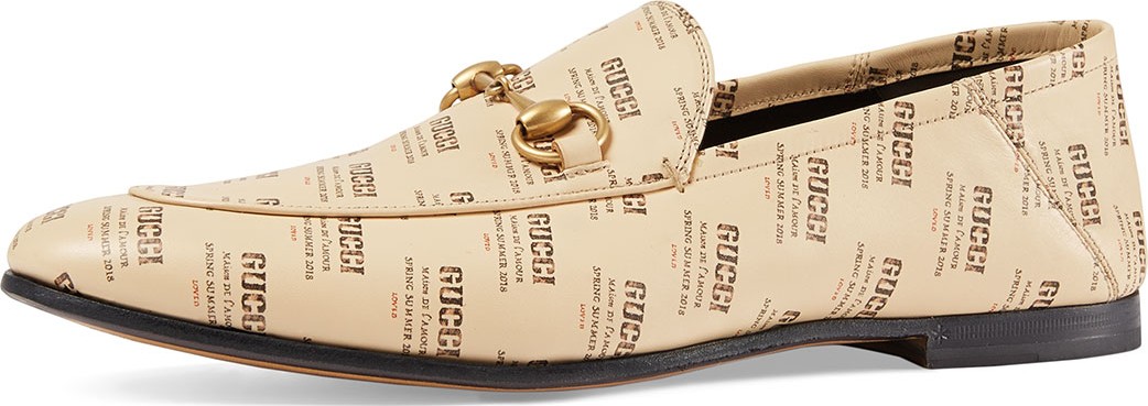 Gucci Leather Gucci Invite Print Loafer