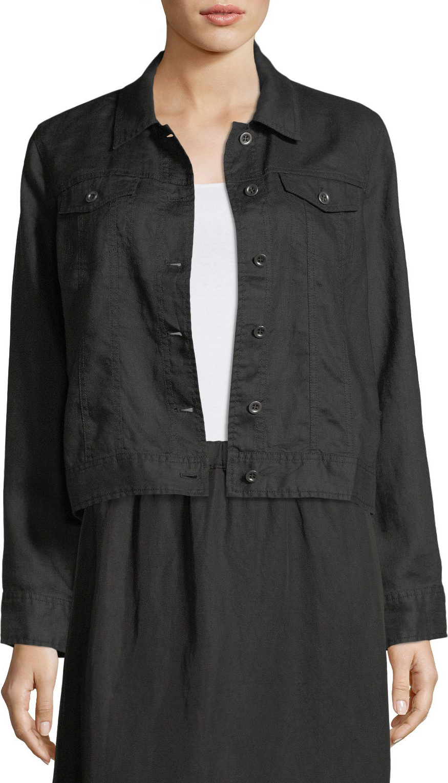Eileen Fisher Organic Linen Crop Jacket