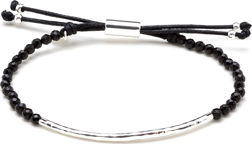 Gorjana Power Gemstone Black Onyx Bracelet for Protection, Silver