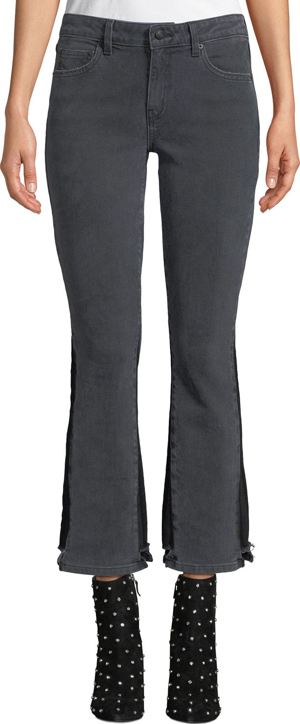 Derek Lam 10 Crosby Gia Mid-Rise Cropped Flare-Leg Jeans
