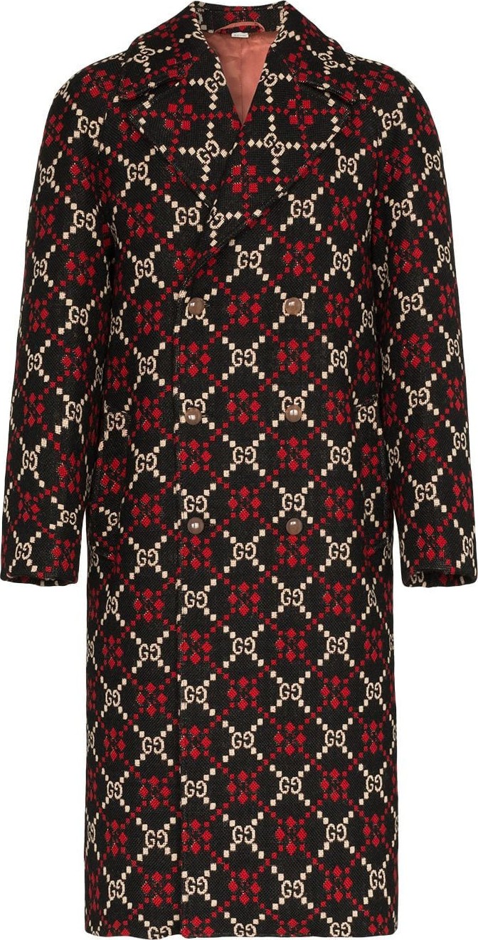 Gucci double-breasted logo wool coat