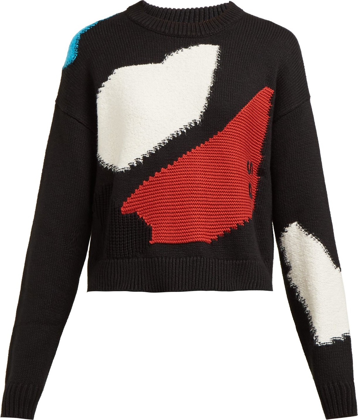 Proenza Schouler PSWL Intarsia-patchwork cotton-blend sweater