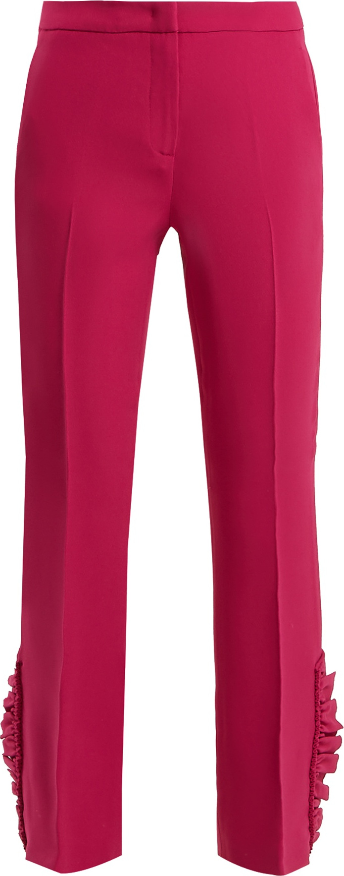 Nº21 Mid-rise ruffle-hem trousers