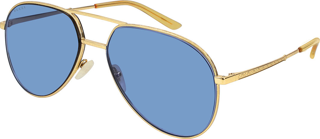 Gucci Engraved Metal Aviator Sunglasses