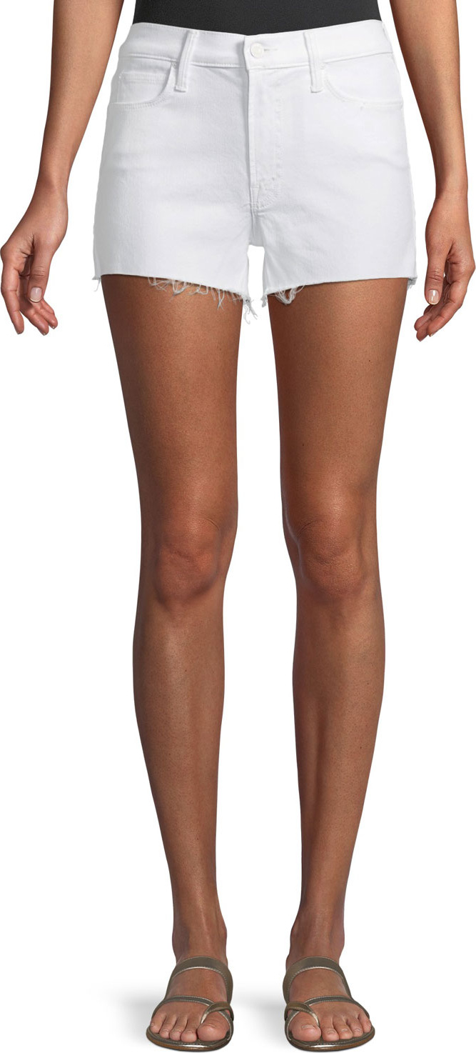 MOTHER Charmer Frayed Cotton-Blend Shorts