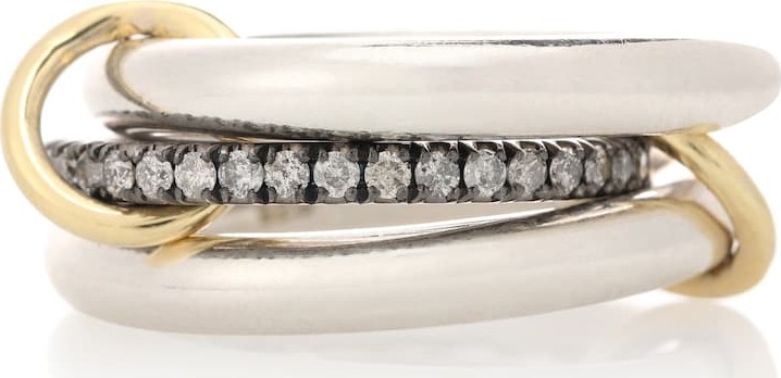 Spinelli Kilcollin Libra Noir sterling silver and 18kt gold rings with diamonds