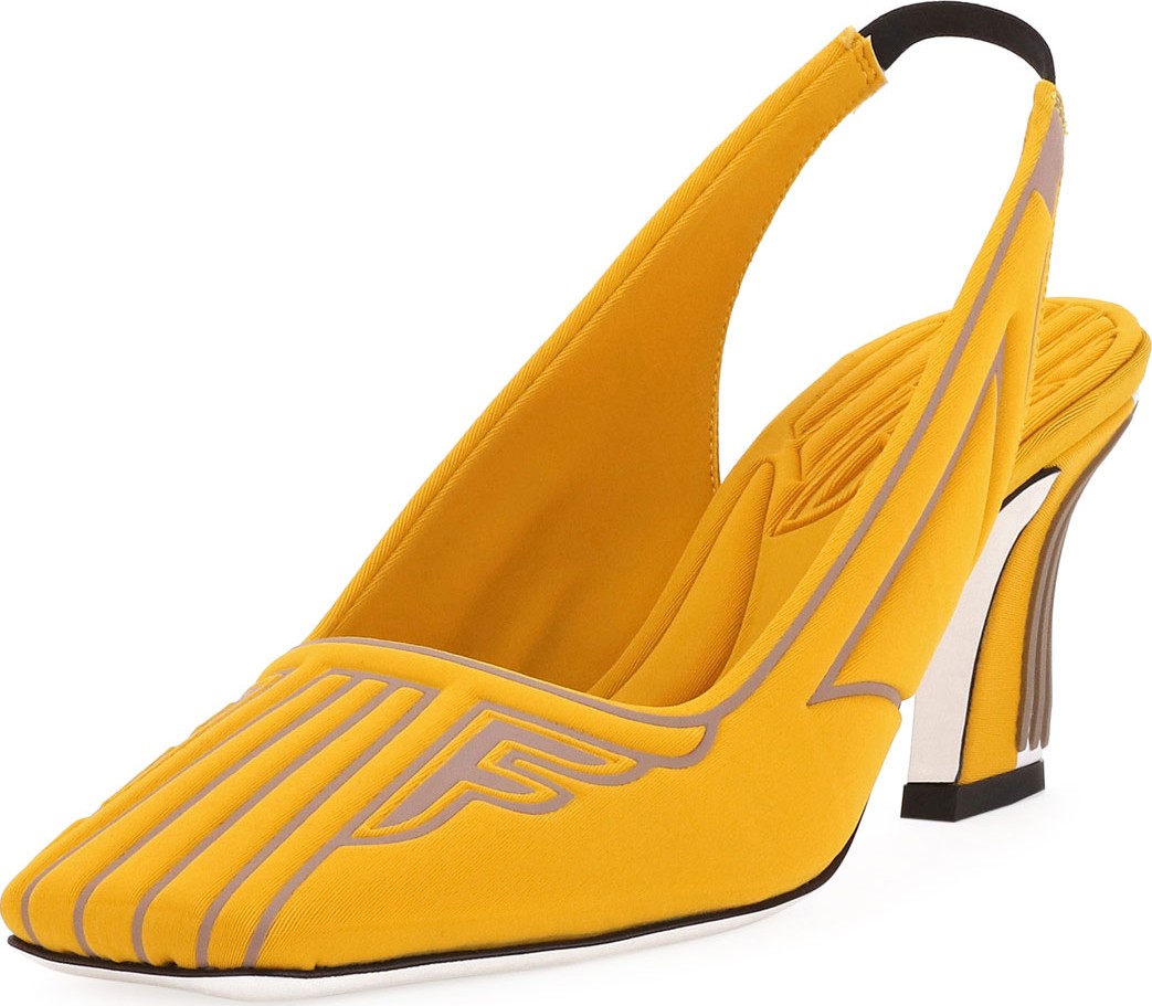 Fendi Freedom Neoprene Logo Pumps