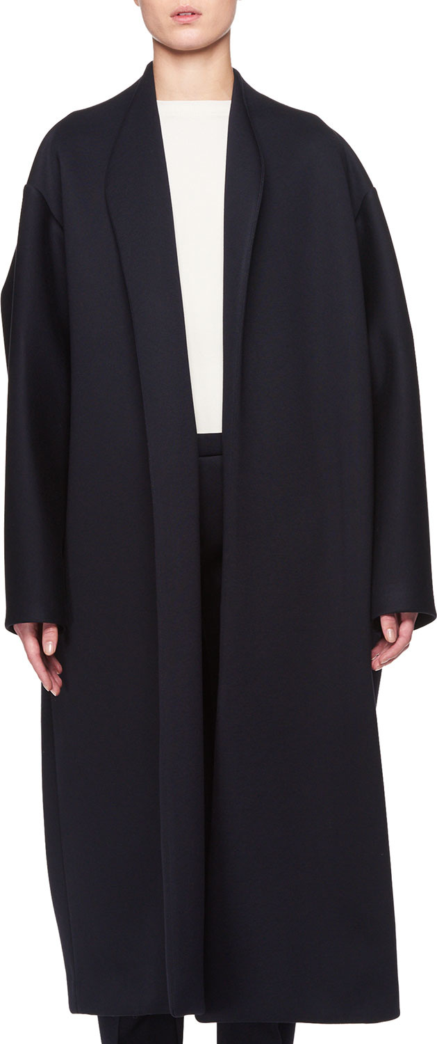 THE ROW Maiph Shawl-Collar Open-Front Long Coat