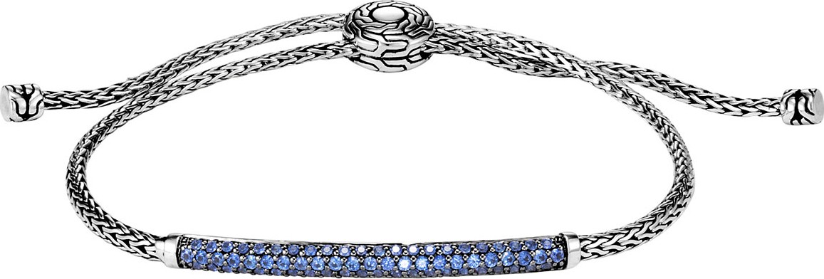John Hardy Classic Chain Pull-Through Bracelet w/ Blue Sapphires,